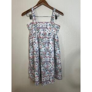 JANIE AND JACK Big Girl Dress Size 14 White Red Blue Floral Patchwork Summer NEW
